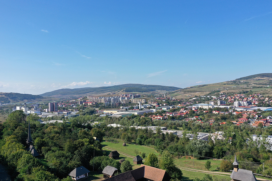 Blick aus der Luft auf die Stadt Cluj-Napoca, bei der der Hoia-Baciu-Wald liegt